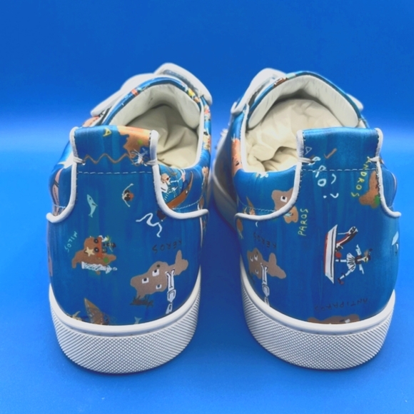 Christian Louboutin Louis Junior Spikes Odissey Greek Islands Print Size 45 NEW - Picture 8 of 12
